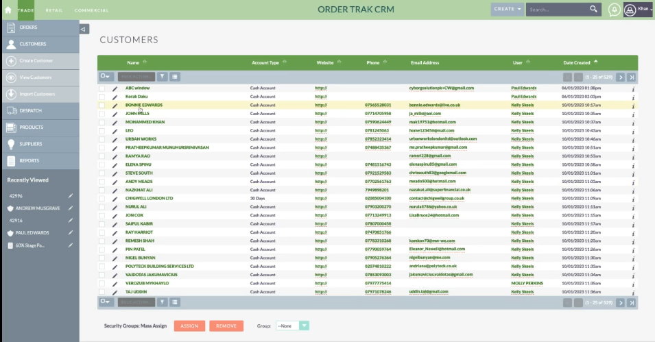 crm track order