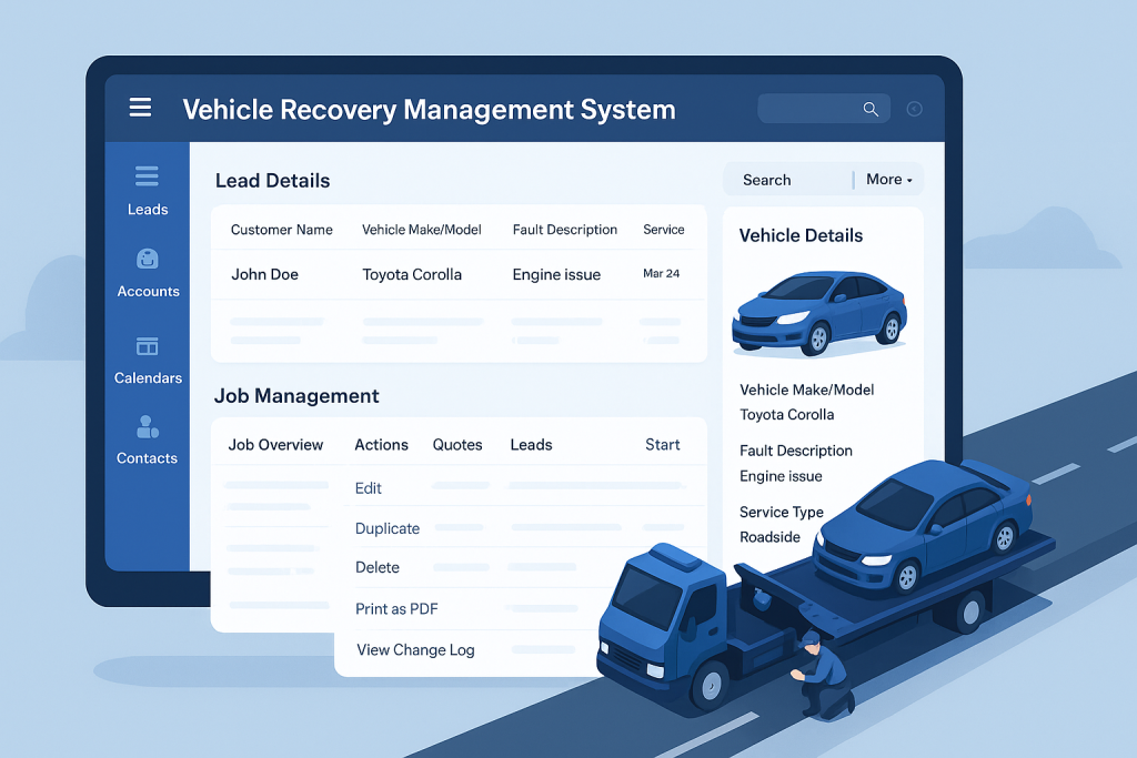 CRM for Vehicle Recovery Management System