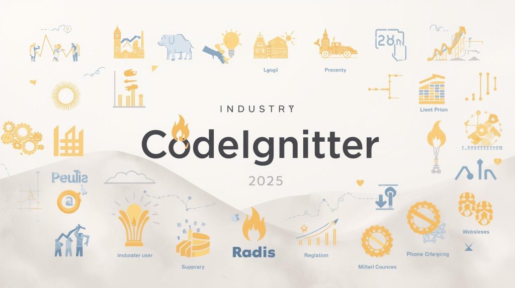 top industries using codeigniter in 2025 simple image with light color back ground