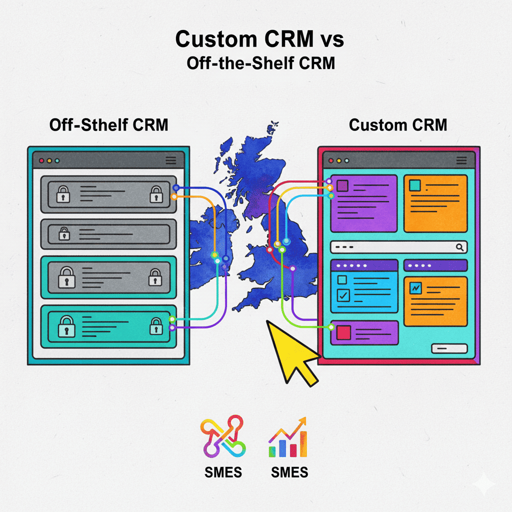Custom CRM vs Off-the-Shelf CRM in 2026: The Real Choice for SMEs in the UK & Ireland custom crm vs off the shelf crm 2026