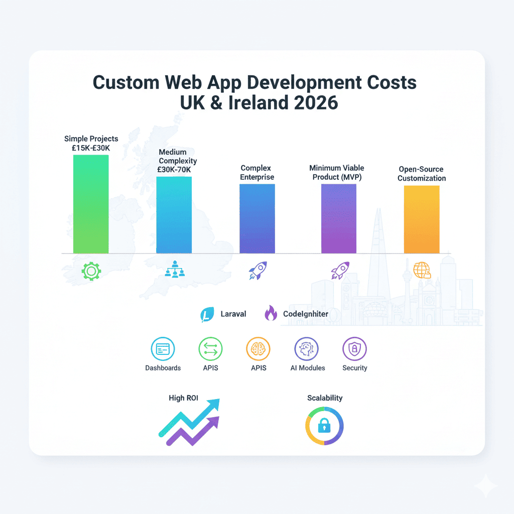 Custom Web App Development Cost in the UK & Ireland (2026 Update) custom web app development costs in the uk & ireland