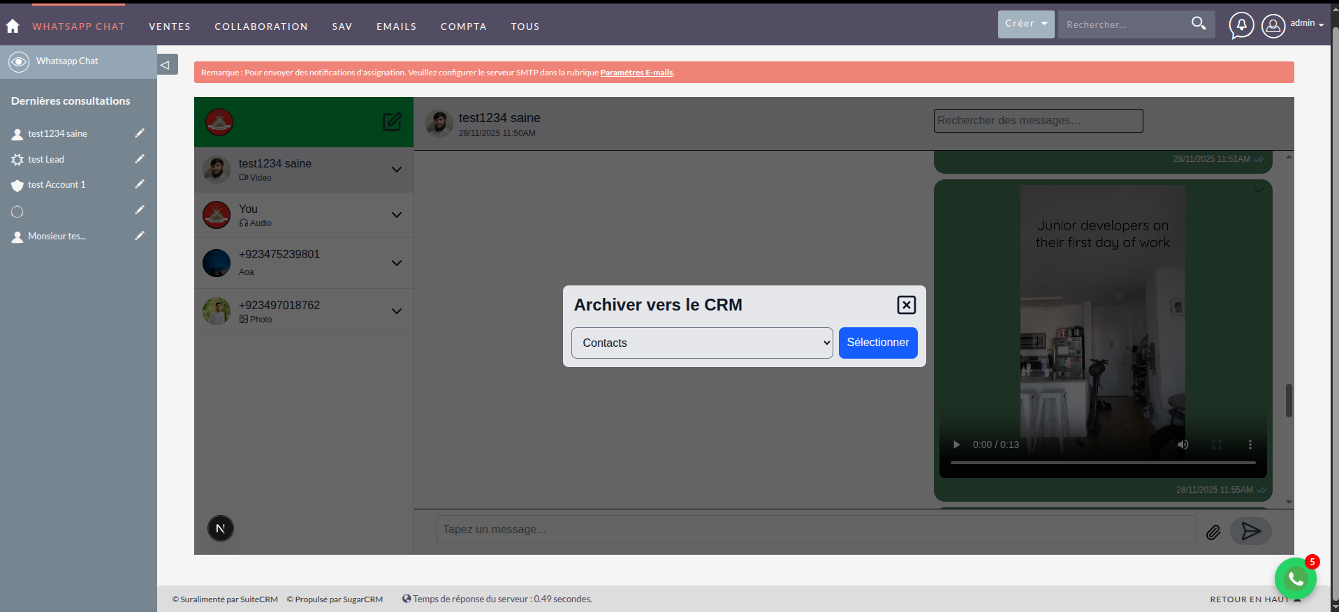 SuiteCRM with WhatsApp: The Ultimate Integration for Modern Businesses wa archive to crm